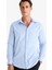 Modern Fit Modern Kesim Poplin Düz Pamuk Karışımlı Uzun Kollu Gömlek D3375AX24AU 8