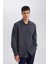 Modern Fit Poplin Desenli Pamuk Karışımlı Uzun Kollu Gömlek D3377AX24AU 8