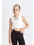 Kız Çocuk Crop Bisiklet Yaka Baskılı Atlet D2763A824AU 7