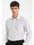 Modern Fit Modern Kesim Poplin Desenli Pamuk Karışımlı Uzun Kollu Gömlek D3456AX24AU 6