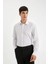 Modern Fit Modern Kesim Poplin Desenli Pamuk Karışımlı Uzun Kollu Gömlek D3456AX24AU 8