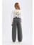 Kız Çocuk Wide Leg Geniş Bol Paça Beli Lastikli Basic Düz Eşofman Altı D3889A824WN 12