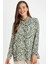 Loose Fit Gömlek Yaka Desenli Uzun Kollu Gömlek Tunik 10