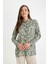 Loose Fit Gömlek Yaka Desenli Uzun Kollu Gömlek Tunik 13