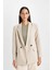 Oversize Geniş Kalıp Ceket Yaka Düğmeli Basic Düz Blazer Ceket C2457AX24AU 17
