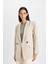 Oversize Geniş Kalıp Ceket Yaka Düğmeli Basic Düz Blazer Ceket C2457AX24AU 10
