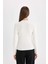 Regular Fit Bisiklet Yaka Saç Örgülü Düğmeli Siyah Triko Kazak X7713AZ24WN 12