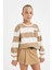 Kız Çocuk Relax Fit Bisiklet Yaka Nakışlı Sweatshirt D3862A824AU 7