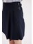 Normal Bel Pileli Basic Düz Lacivert Klasik Mini Etek 11