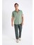 Regular Fit Yazlık Polo Yaka Pamuklu Basic Düz Kısa Kollu Gömlek D1057AX24SM 7