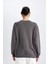 Oversize Geniş Kalıp Bisiklet Yaka Kalın Basic Düz Sweatshirt V2697AZ24WN 12