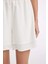 Regular Fit Normal Bel Kısa Paça Keten Karışımlı Beyaz Şort D3989AX24HS 11