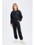 Kız Çocuk 2'li Takım Baskılı Sweatshirt Beli Lastikli Eşofman Altı D4054A824WN 8