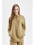 Relax Fit Gömlek Yaka Dokuma Uzun Kollu Gömlek Tunik D2609AX24AU 8