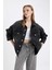 Oversize Geniş Kalıp Düğmeli Denim Ceket D4173AX24WN 8