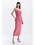 Bodycon Straplez Bürümcük Midi Abiye Elbise 9
