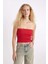 Slim Fit Dar Kesim Basic Düz Straplez Bluz D4231AX24HS 11