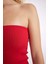Slim Fit Dar Kesim Basic Düz Straplez Bluz D4231AX24HS 13