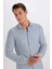 Slim Fit Dar Kesim Polo Yaka Çizgili Uzun Kollu Gömlek D4563AX24AU 11