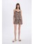 Saten Pijama Takımı Leopar Desenli Askılı Üst Beli Lastikli Şort-Fall in Love D4406AX24HS 8