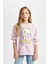 Kız Çocuk Looney Tunes Baskılı Oversize Geniş Kalıp Bisiklet Yaka Sweatshirt D2983A824AU 7