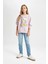Kız Çocuk Looney Tunes Baskılı Oversize Geniş Kalıp Bisiklet Yaka Sweatshirt D2983A824AU 8