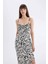 A Kesim Kalp Yaka Zebra Desenli Viskon Askılı Maxi Elbise A9283AX24HS 10