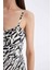 A Kesim Kalp Yaka Zebra Desenli Viskon Askılı Maxi Elbise A9283AX24HS 11