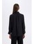 Regular Fit Basic Düz Krep Dokuma Uzun Kollu Siyah Gömlek D3151AX24AU 10