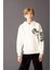 Erkek Çocuk Ekru Kapüşonlu Baskılı Sweatshirt D3097A824AU 10