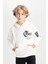 Erkek Çocuk Ekru Kapüşonlu Baskılı Sweatshirt D3097A824AU 13
