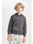 Erkek Çocuk Antrasit Kapüşonlu Baskılı Sweatshirt D3095A824AU 13