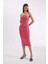 Bodycon Vücudu Saran Straplez Fitilli Kaşkorse Midi Abiye Elbise D4440AX24HS 7