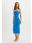 Bodycon Vücudu Saran Straplez Fitilli Kaşkorse Midi Abiye Elbise D4440AX24HS 6