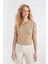 Regular Fit Bisiklet Yaka Basic Düz Düğmeli Kısa Kollu Triko Hırka D4643AX24AU 9
