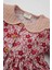 Kız Bebek Geniş Örgü Yaka Çiçek Desenli Düğmeli Uzun Kollu Twill Elbise D3073A524AU 7