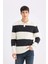 Standart Fit Polo Yaka Çizgili Triko Kazak D3590AX24WN 9