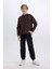 Erkek Çocuk Oversize Geniş Kalıp Baskılı Kapüşonlu Sweatshirt D3967A824WN 11