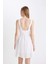 Coool Yuvarlak Yaka Beyaz Kalın Askılı Mini Elbise D5005AX24HS 18