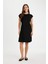 A Kesim Bisiklet Yaka Bsic Düz Kısa Kollu Midi Elbise D4659AX24HS 6