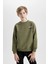 Erkek Çocuk Oversize Geniş Kalıp Bisiklet Yaka Sırt Baskılı Sweatshirt D3964A824WN 12