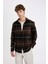 Regular Fit Kareli Oduncu Flanel Uzun Kollu Gömlek S9275AZ24AU 9