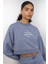 Oversize Geniş Kalıp Bisiklet Yaka Baskılı Sporcu Sweatshirt C9405AX24AU 10