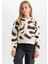 Kız Çocuk Desenli Bisiklet Yaka Sweatshirt D3018A824WN 7