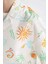 Oversize Geniş Kalıp Desenli Pijama Yaka Kısa Kollu Gömlek D5117AX24HS 17