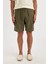 %100 Pamuk Relax Fit Kargo Cepli Basic Düz Bermuda Şort C7672AX24SM 9