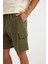 %100 Pamuk Relax Fit Kargo Cepli Basic Düz Bermuda Şort C7672AX24SM 10