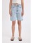 Yüksek Bel Jean Bermuda Şort 13