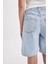 Yüksek Bel Jean Bermuda Şort 16