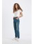Comfort Mom Yüksek Bel Uzun Jean Yıkamalı Pantolon D4302AX24AU 10